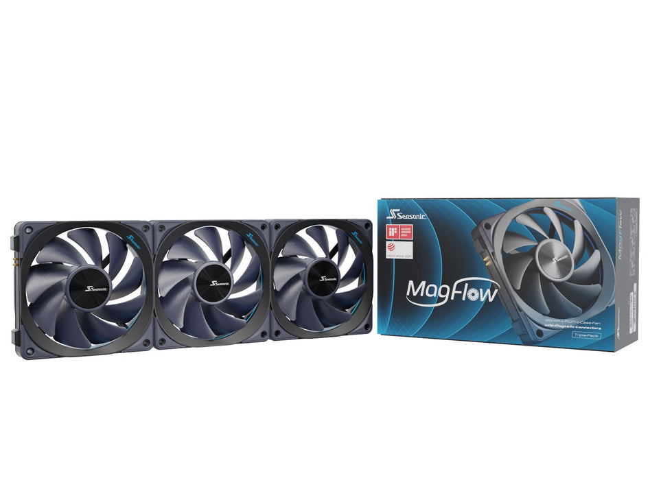 EAN 4711173877592 - Seasonic MagFlow 3-Fan Kit Carcasa del ordenador Ventilador 12 cm Negro 3 pieza(s) imagen 1