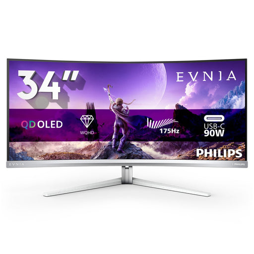 EAN 8712581798680 - Philips 34M2C8600/00 pantalla para PC 86,4 cm (34") 3440 x 1440 Pixeles Wide Quad HD OLED Blanco imagen 1