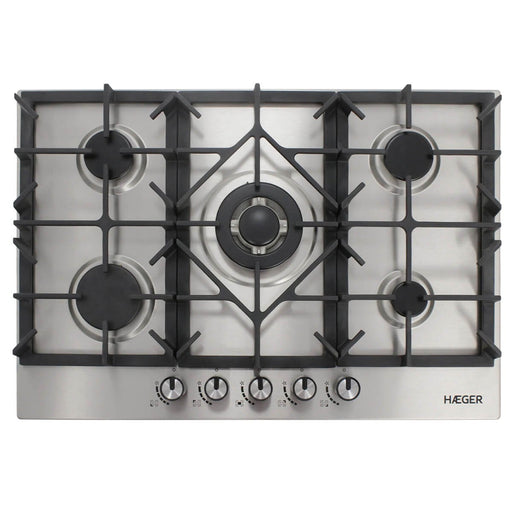 EAN 5608475027871 - Haeger PG-5GI.006A hobs Negro, Acero inoxidable Integrado 75 cm Encimera de gas 5 zona(s) imagen 1