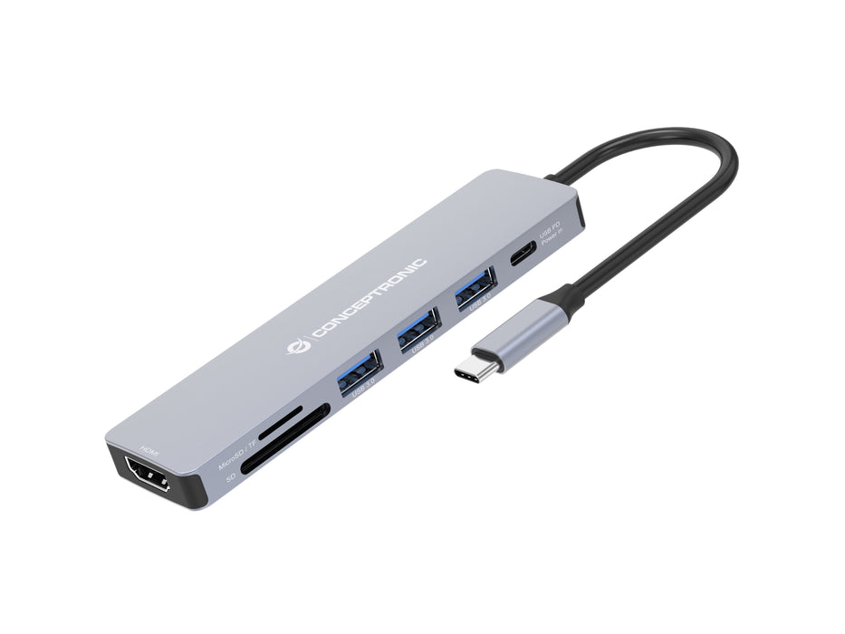 EAN 4015867230886 - Conceptronic DONN19G base para portátil y replicador de puertos Alámbrico USB 3.2 Gen 1 (3.1 Gen 1) Type- imagen 3