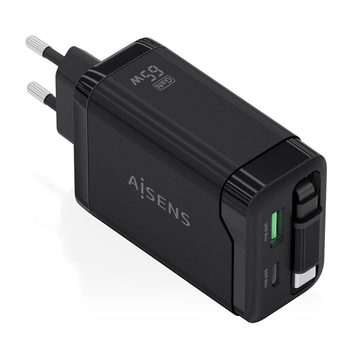 EAN 8435739903933 - AISENS ASCH-65W3P071-BK cargador de dispositivo móvil Cámara digital, GPS, Teléfono móvil, Portátil, Smar imagen 1