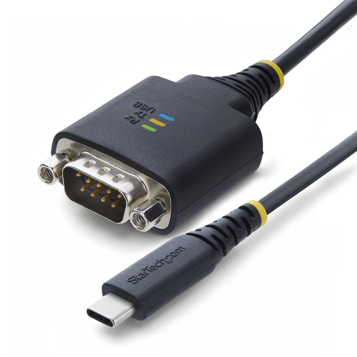 EAN 65030898447 - StarTech.com 1P1FFC-USB-C-SERIAL cable de serie Negro 0,3 m USB Tipo C RS-232 imagen 1