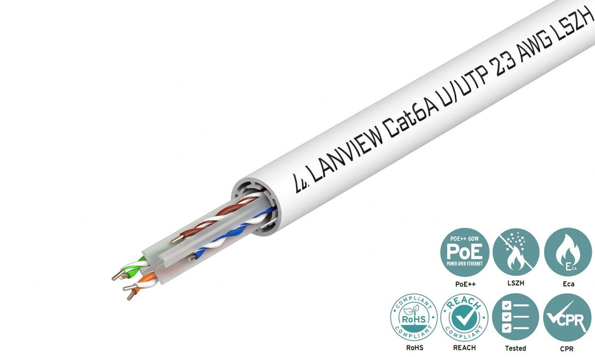 EAN 5704174318576 - Lanview LVN122182 cable de red Blanco 500 m Cat6a U/UTP (UTP) imagen 3