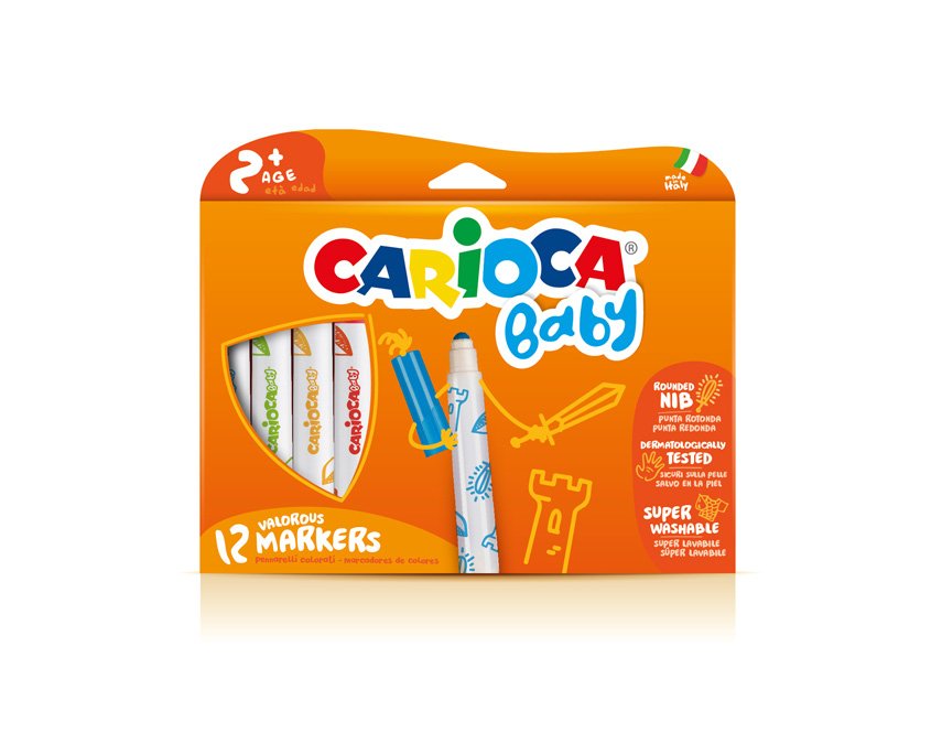 EAN 8003511428143 - Carioca Marker 2+ rotulador Extra-grueso Multicolor 12 pieza(s) imagen 1