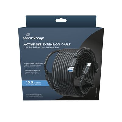 EAN 4260664878032 - MediaRange MRCS244 cable USB USB 3.2 Gen 1 (3.1 Gen 1) 15 m 2 x USB A USB A Negro imagen 2