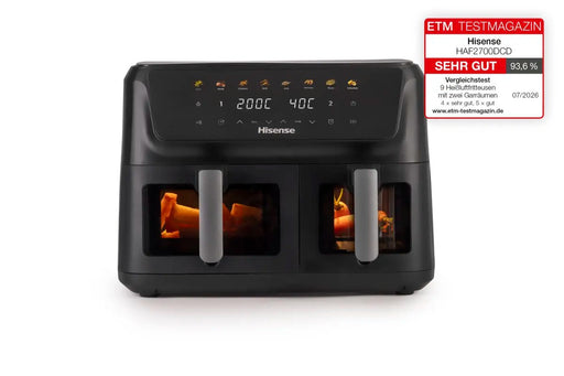 EAN 3838783014481 - Hisense HAF2700DCD Doble 11 L Independiente 2700 W Freidora de aire caliente Negro imagen 1