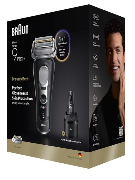 EAN 8006530490429 - Braun Series 9 Pro+ 9660CCPS Máquina de afeitar de láminas Recortadora Negro, Plata imagen 3