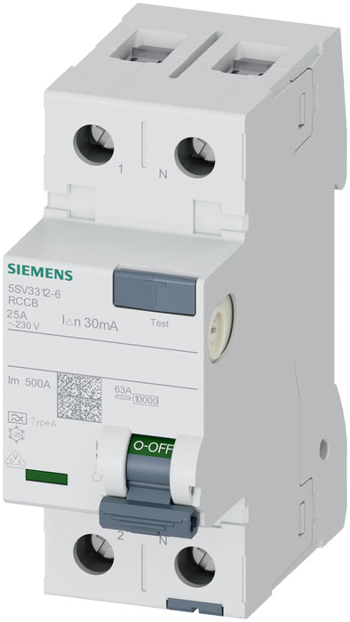 EAN 4001869429632 - Siemens 5SV3312-6 corta circuito Interruptor diferencial Tipo A 2P imagen 1