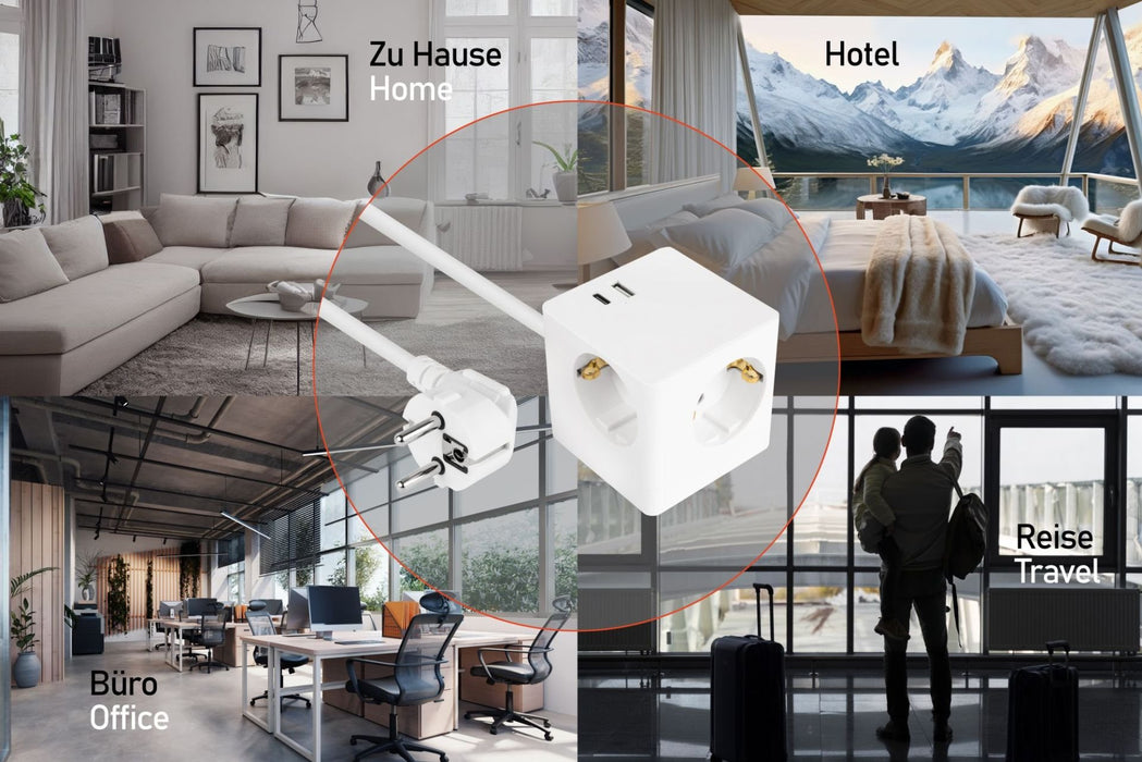 EAN 4066857003492 - Kabelmeister SW01-W050 base múltiple 5 m 2 salidas AC Interior Blanco imagen 6
