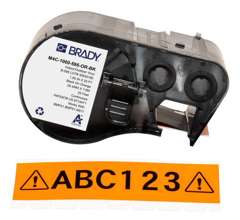 EAN 888434592625 - Brady M4C-1000-595-OR-BK etiqueta de impresora Negro, Naranja Etiqueta para impresora autoadhesiva imagen 1