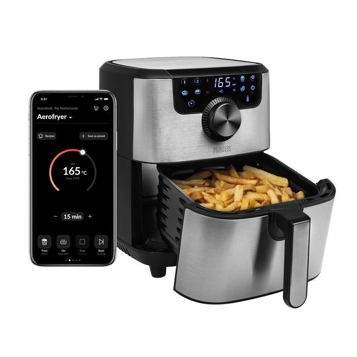 EAN 8713016091123 - Princess 182037 Sencillo 4,5 L Independiente 1500 W Freidora de aire caliente Plata imagen 17