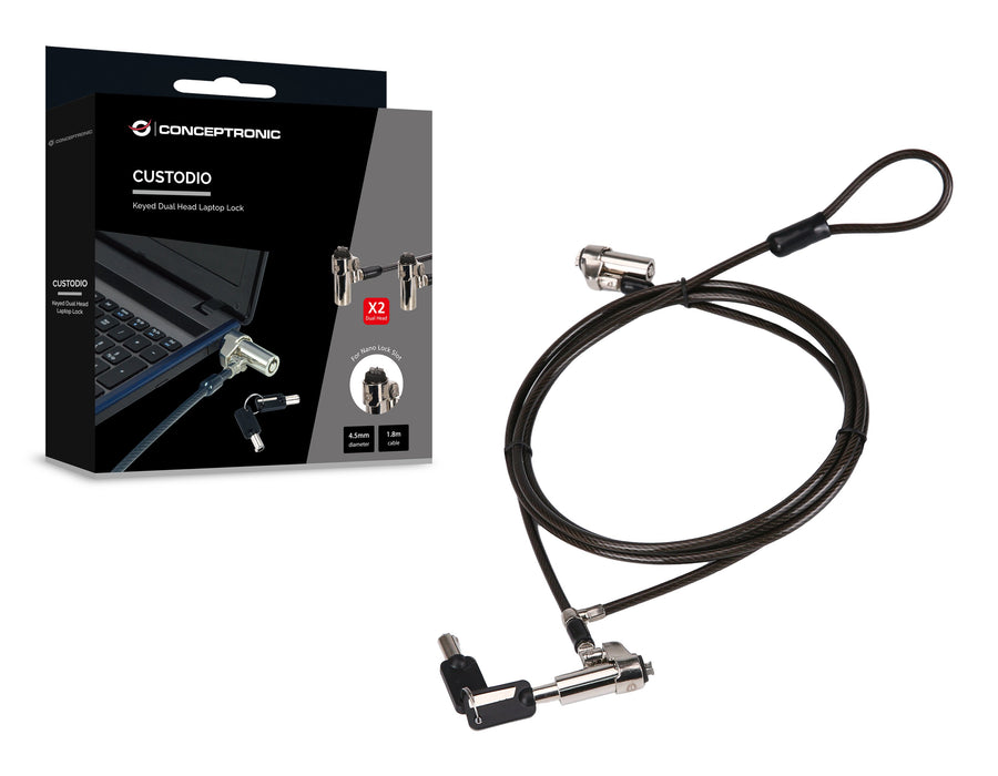 EAN 4015867245293 - Conceptronic CUSTODIO02BNTM cable antirrobo Negro 1,8 m imagen 4