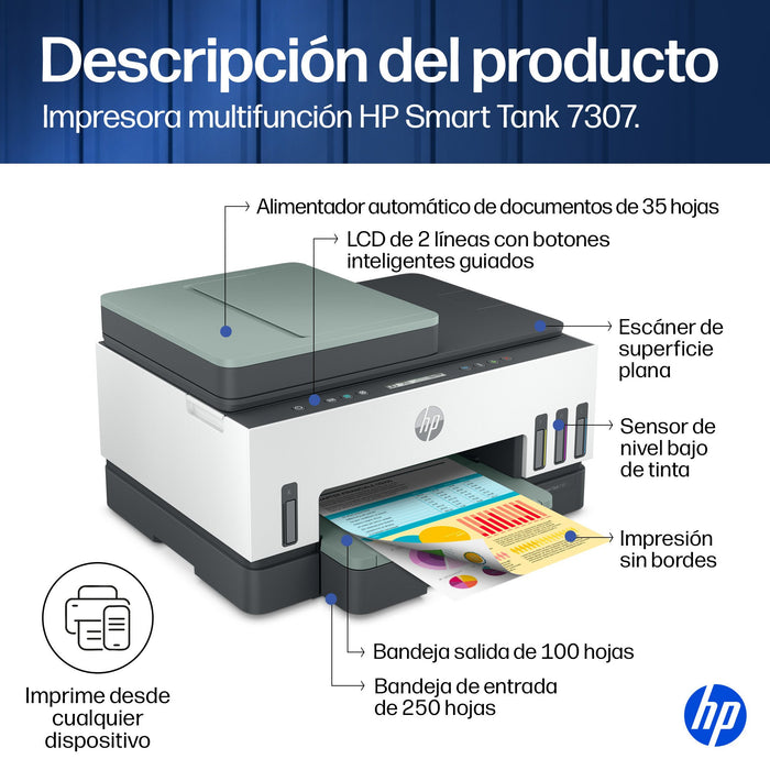 EAN 0198990765297 - HP Smart Tank 7307 All-in-One Inyección de tinta térmica A4 4800 x 1200 DPI 15 ppm Wifi imagen 12