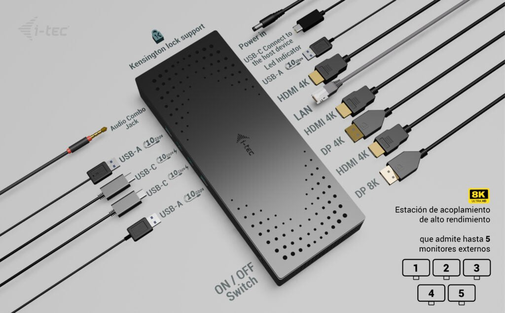 EAN 8595611707001 - i-tec CA5MONITORDOCKPD base para portátil y replicador de puertos Alámbrico USB 3.2 Gen 1 (3.1 Gen 1) Typ imagen 7