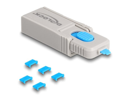 EAN 4043619209255 - DeLOCK 20925 bloqueador de puerto Bloqueador de puerto + clave MicroUSB Azul, Gris Plástico 5 pieza(s) imagen 1