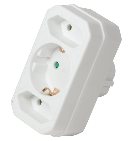 EAN 4052792041514 - LogiLink LPS221 adaptador de enchufe eléctrico Tipo F Tipo C (Euroconcexión) + Tipo F Blanco imagen 1