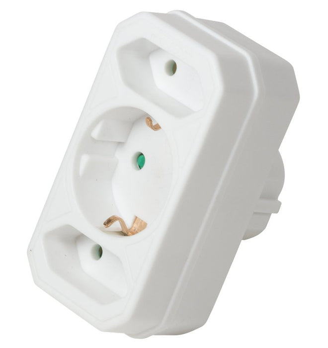 EAN 4052792041514 - LogiLink LPS221 adaptador de enchufe eléctrico Tipo F Tipo C (Euroconcexión) + Tipo F Blanco imagen 1