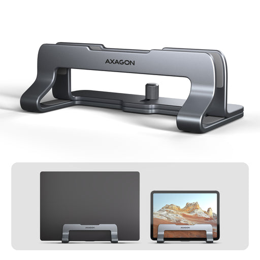 EAN 8595247909268 - Axagon STND-VG Vertikaler Laptop-Ständer, einstellbare Breite, Aluminium Soporte para ordenador portátil  imagen 1