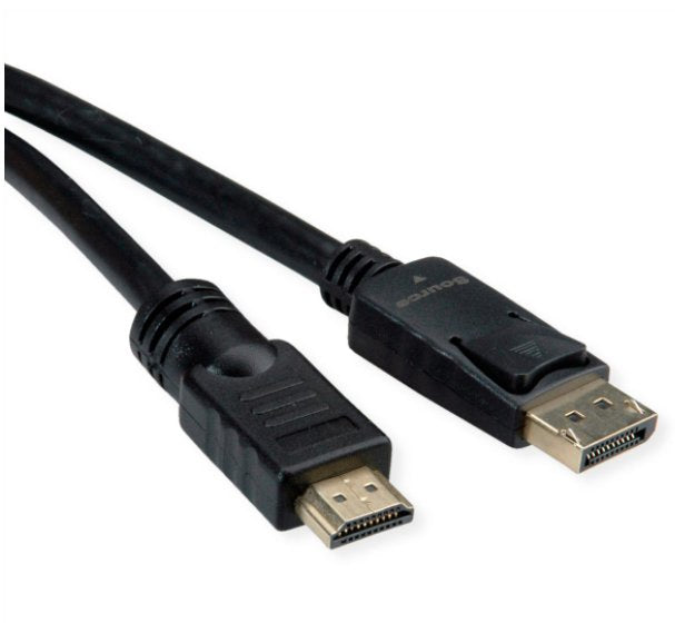 EAN 7630049619210 - ROLINE 11.04.5777 adaptador de cable de vídeo 10 m HDMI tipo A (Estándar) DisplayPort Negro imagen 1