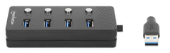 EAN 0766623180887 - Manhattan 180887 hub de interfaz USB 3.2 Gen 1 (3.1 Gen 1) Type-A 5000 Mbit/s Negro imagen 3