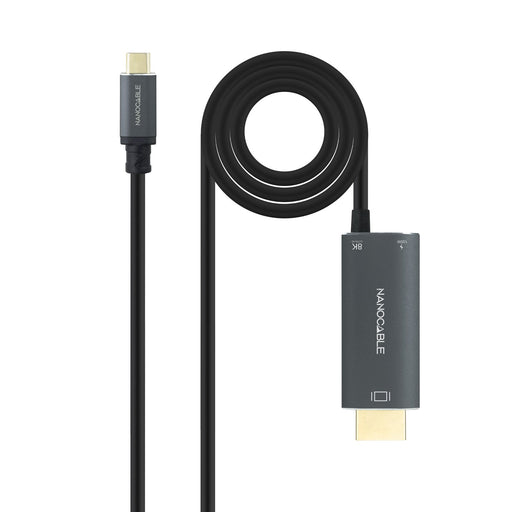 EAN 8433281017412 - Nanocable 10.15.5182 adaptador de cable de vídeo 1,8 m USB Tipo C HDMI + USB Type-C Negro imagen 1