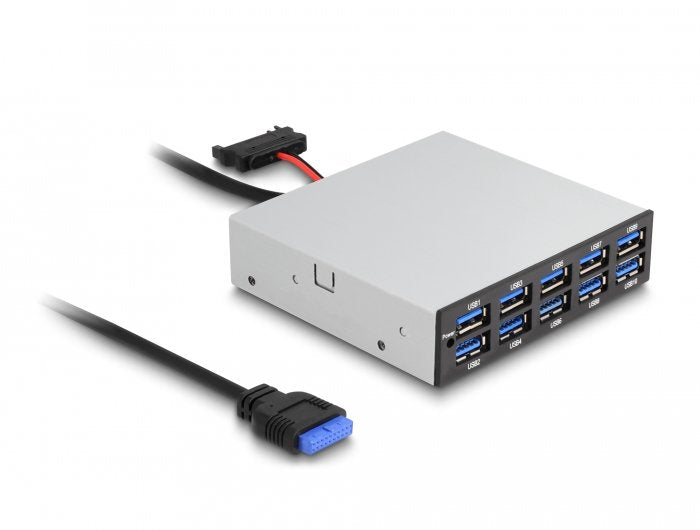 EAN 4043619642083 - DeLOCK 64208 hub de interfaz USB pin header (19 pin) 5000 Mbit/s Negro, Gris imagen 1