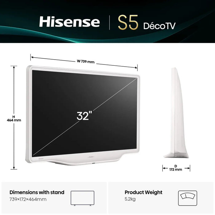 EAN 6942351425863 - Hisense 32S5Q 81,3 cm (32") Full HD Smart TV Wifi Blanco imagen 5