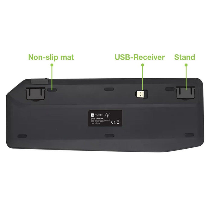 EAN 8059018365375 - Techly ICTB9801TB teclado Universal RF Wireless + Bluetooth QWERTY Inglés de EE. UU. Negro imagen 16