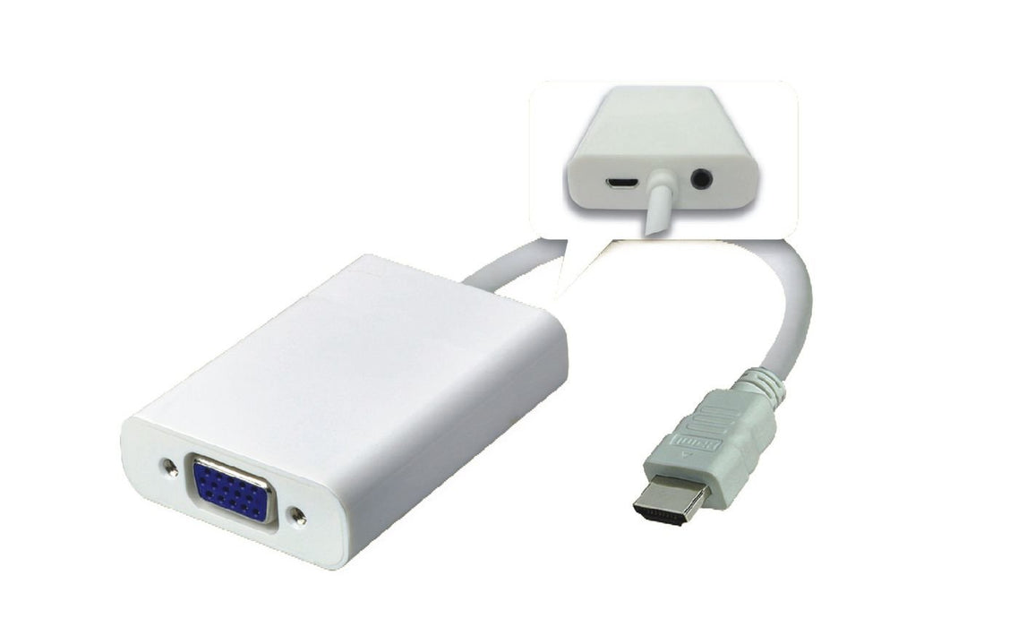 EAN 5711045533945 - Microconnect HDMVGA2 adaptador de cable de vídeo 0,15 m HDMI tipo A (Estándar) VGA (D-Sub) Blanco imagen 1