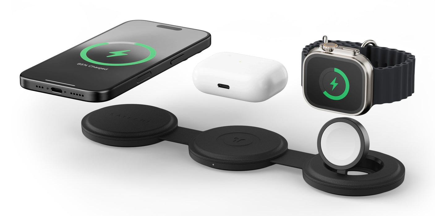 EAN 810086361977 - Satechi OntheGo 3-in-1 Auriculares, Smartphone, Reloj inteligente Negro USB Cargador inalámbrico Carga ráp imagen 1