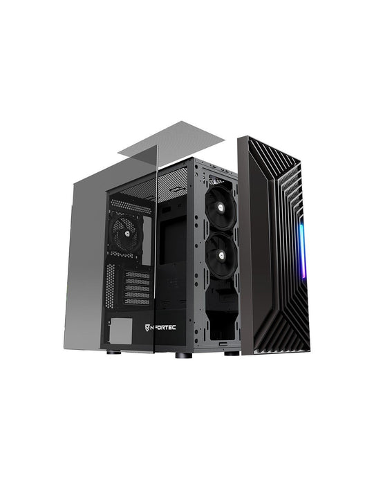 EAN 8435443721748 - Nfortec NF-CS-NERVIA-B carcasa de ordenador Torre Negro imagen 5