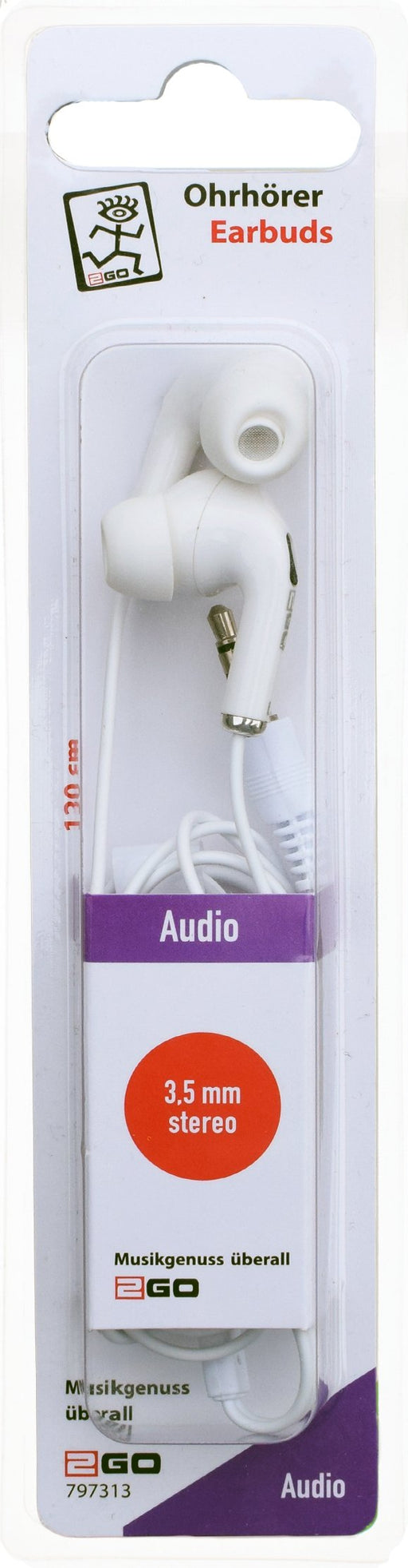 EAN 4010425973137 - 2GO 797313 auricular y casco Auriculares Alámbrico Dentro de oído Llamadas/Música Blanco imagen 2