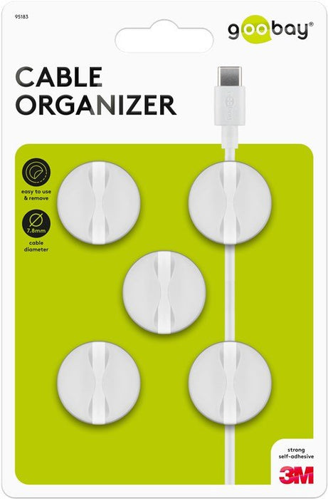 EAN 4040849951831 - Goobay 95183 organizador de cables Universal Soporte para cables Blanco 5 pieza(s) imagen 9