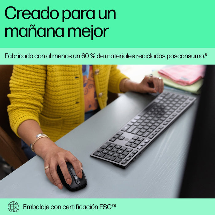 EAN 198122141296 - HP 725 Multi-Device Rechargeable Wireless Keyboard teclado Hogar / Oficina RF Wireless + Bluetooth Negro imagen 5