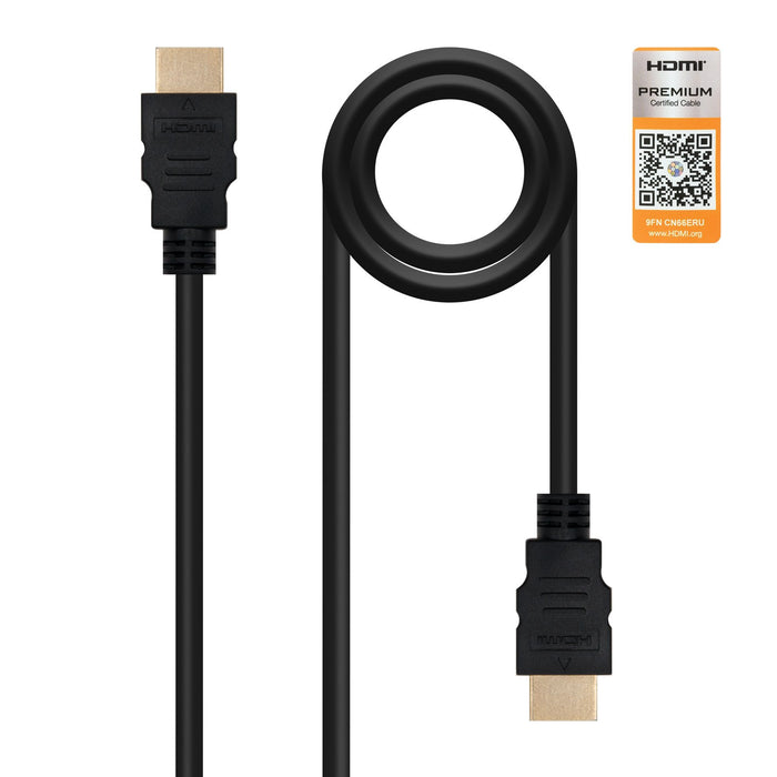 EAN 8433281007659 - Nanocable HDMI V2.0, 0.5m cable HDMI 0,5 m HDMI tipo A (Estándar) Negro imagen 1