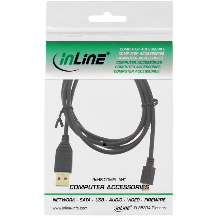 EAN 4043718210008 - InLine 31705P cable USB 0,5 m USB A Micro-USB B Negro imagen 2