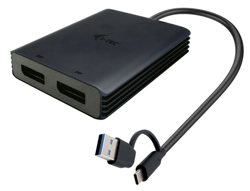 EAN 8595611706851 - i-tec CADUAL4KDP adaptador de cable de vídeo 0,27 m USB Type-A/USB Type-C 2 x DisplayPort Negro imagen 1