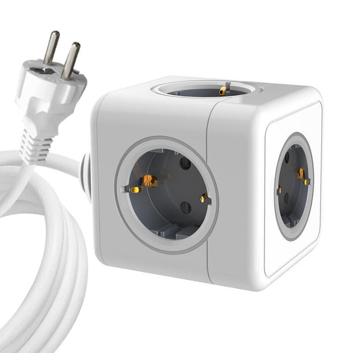 5-Way Schuko Power Cube 1.4m  White