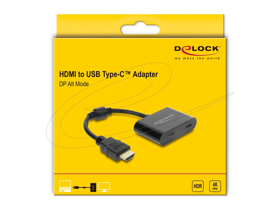EAN 4043619630004 - DeLOCK 63000 adaptador de cable de vídeo 0,18 m USB Tipo C HDMI + USB Type-C Negro imagen 4