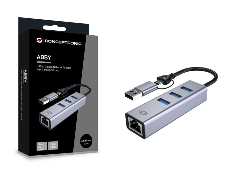 EAN 4015867243695 - Conceptronic ABBY25G base para portátil y replicador de puertos Alámbrico USB 3.2 Gen 1 (3.1 Gen 1) Type- imagen 6
