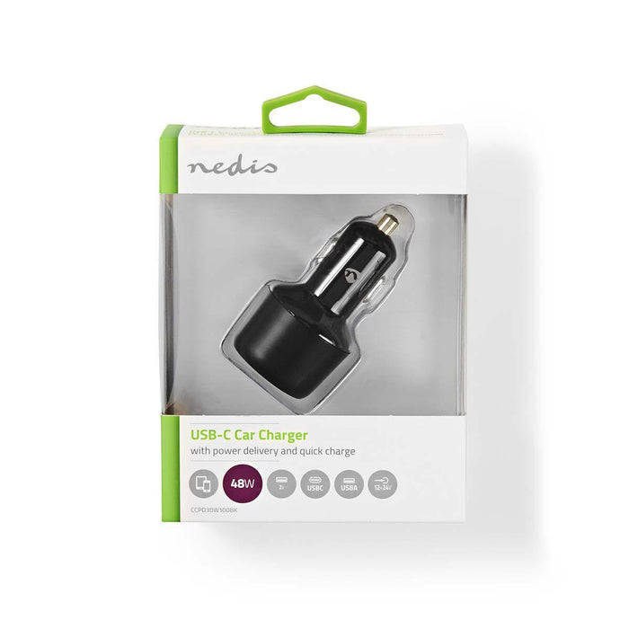 EAN 5412810293438 - Nedis CCPD30W100BK cargador de dispositivo móvil Smartphone Negro Encendedor de cigarrillos Carga rápida  imagen 4