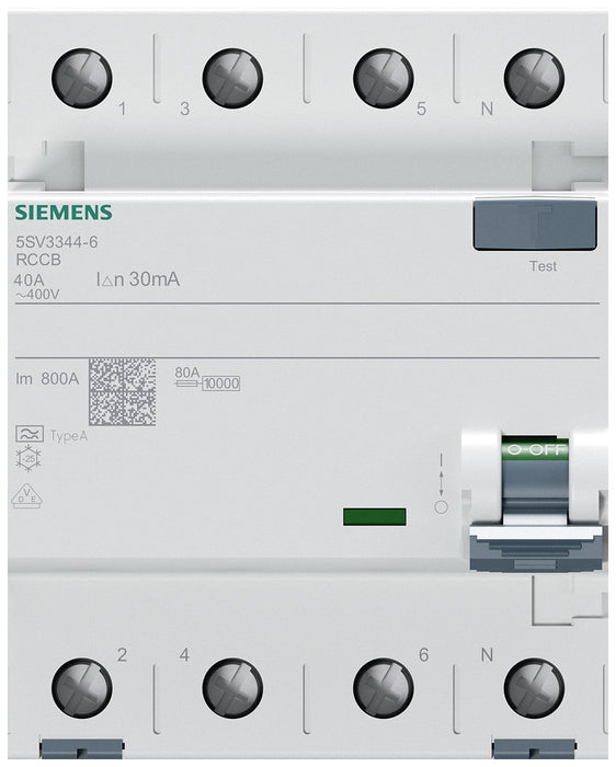 EAN 4001869427775 - Siemens 5SV3344-6 corta circuito Interruptor diferencial Tipo A 4P imagen 2