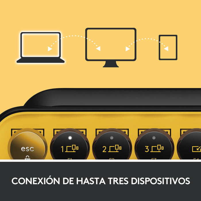 EAN 5099206101272 - Logitech 920-010728 teclado Universal Bluetooth QWERTY Español Negro, Gris, Amarillo imagen 12