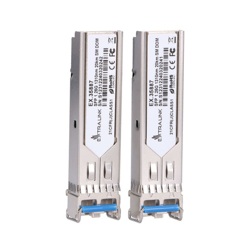 EAN 5905090335887 - Extralink SFP 1.25G 2-pack | Moduł SFP | 1,25Gbps, LC/UPC, 1310nm, 20km, single mode, DOM (EX.35887) red  imagen 2