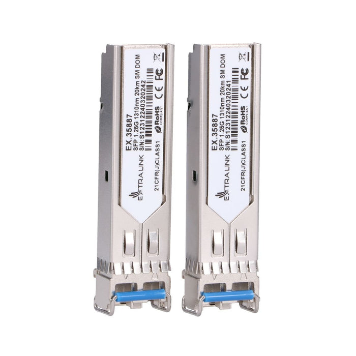 EAN 5905090335887 - Extralink SFP 1.25G 2-pack | Moduł SFP | 1,25Gbps, LC/UPC, 1310nm, 20km, single mode, DOM (EX.35887) red  imagen 2