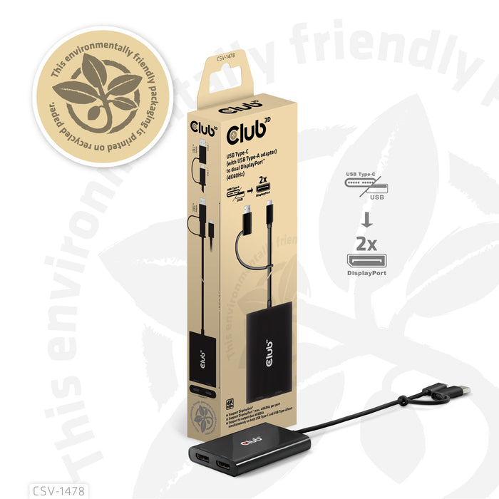 EAN 8719214472993 - CLUB3D CSV-1478 divisor de video USB Tipo C 2x DisplayPort imagen 16