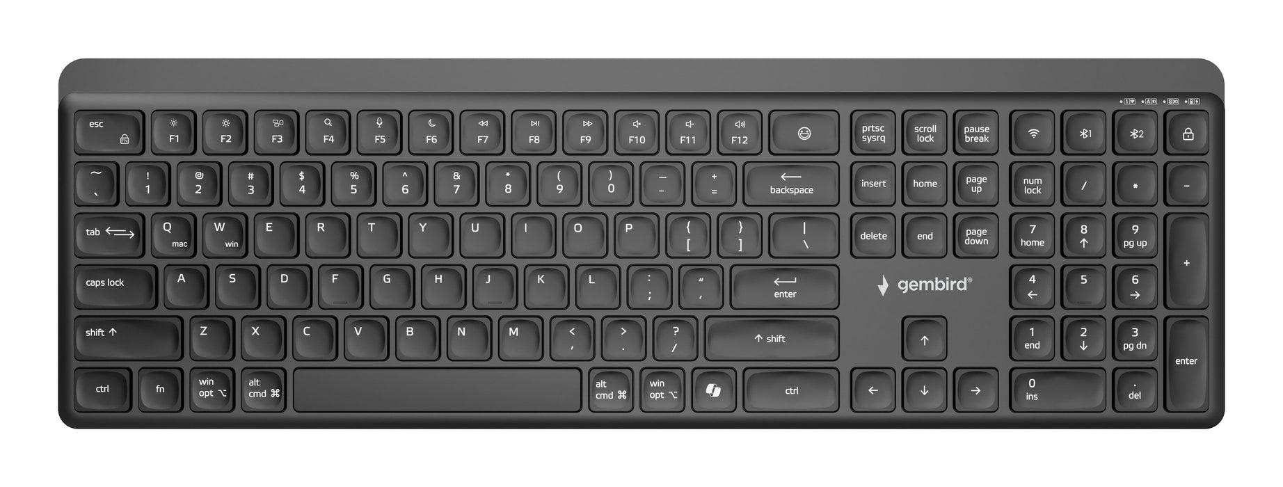 EAN 8716309136907 - Gembird KB-WPS-03 teclado Oficina RF Wireless + Bluetooth QWERTY Internacional de EE.UU. Negro imagen 1