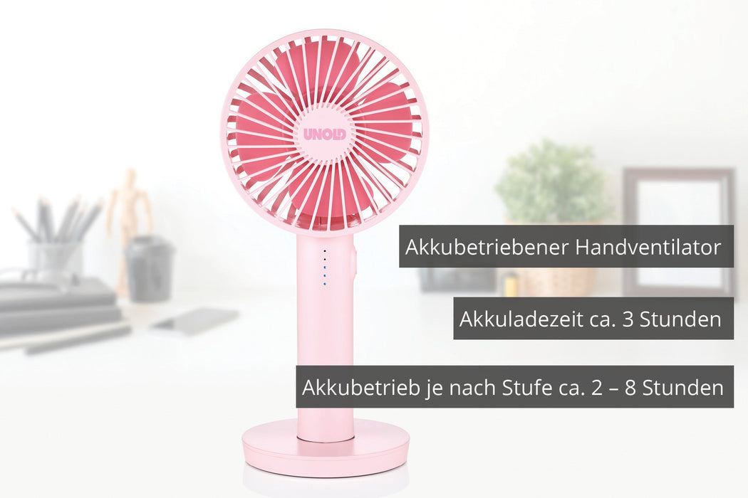 EAN 4011689866241 - Unold Breezy II Rosa 10 cm Ventilador de mano imagen 3