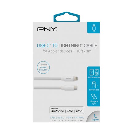 EAN 3536403375140 - PNY C-TC-LN-W01-10 cable de conector Lightning 3 m Blanco imagen 4