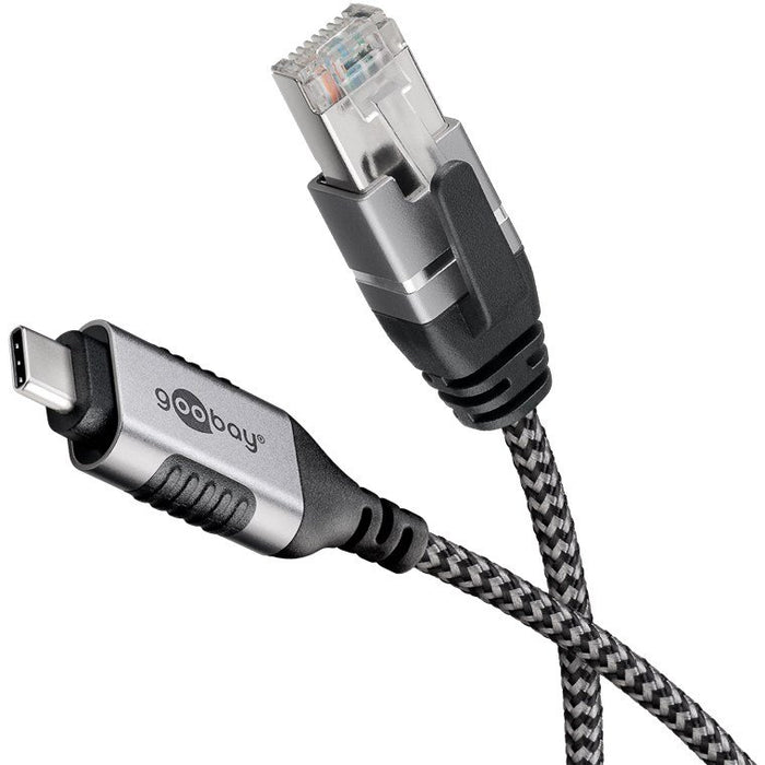 EAN 4040849744020 - Goobay 74402 cambiador de género para cable USB 3.1 type A RJ45 Negro, Plata imagen 2